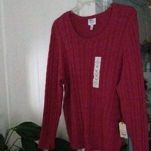 St. John's Bay Women's Ribbed Sweater - Pink